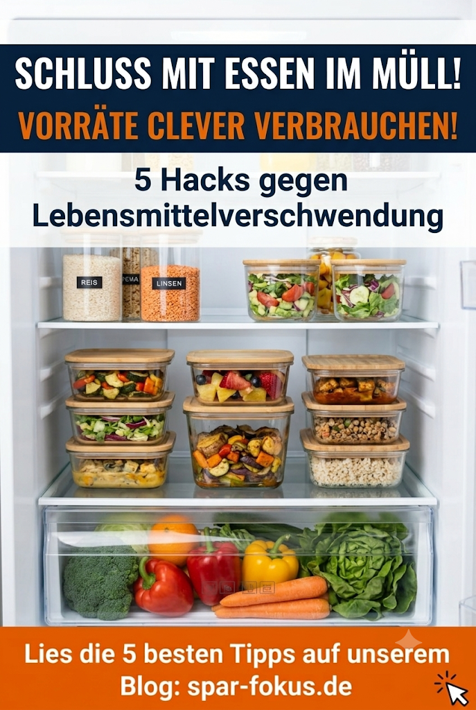 Ein offener Kühlschrank mit perfekt sortierten Regalen und transparenten Vorratsdosen in den Fächern, der eine strukturierte Lebensmittelaufbewahrung zeigt